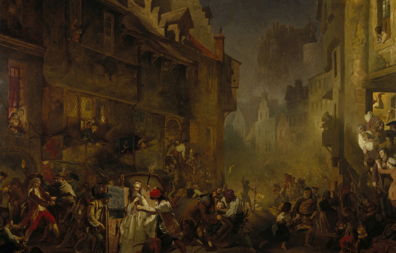 Malerische Darstellung eines Mobs aus dem 16. Jahrundert
